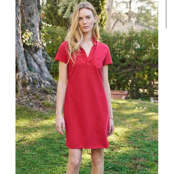 Frank & Eileen Lauren Polo Dress In Double Decker Red Mini Cotton Size Small - Picture 1 of 13